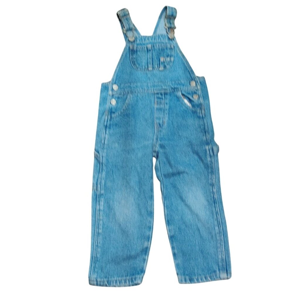Faded Glory Kids 4T Vintage Blue Denim Overalls Carpenter Style Y2K kidswear